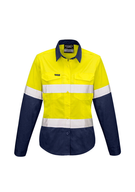 Syzmik Womens Rugged Cooling Taped Hi Vis Spliced Shirt