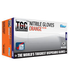 TGC Hi-Vis Orange Nitrile Disposable Gloves